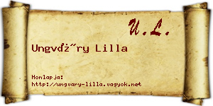 Ungváry Lilla névjegykártya
